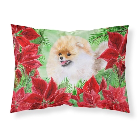 Jensendistributionservices Pomeranian Poinsettas Fabric Standard Pillowcase MI2551554